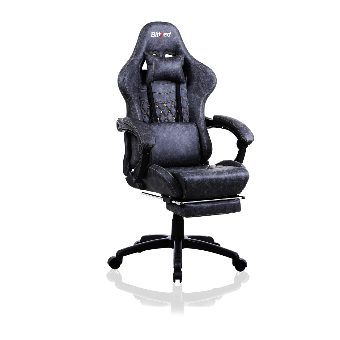 Blitzed Luna With Footrest Grey Gaming Chair